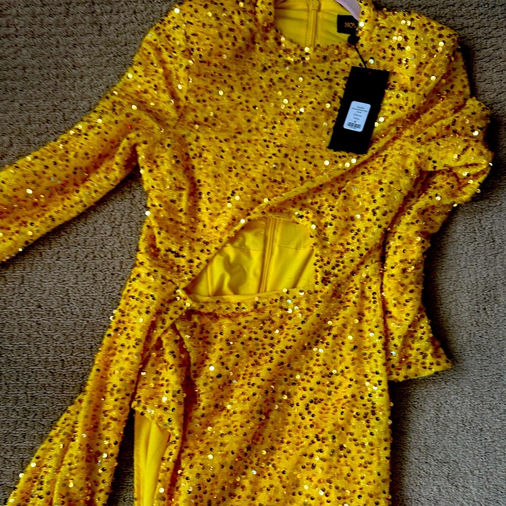 Yellow Sequin Dress